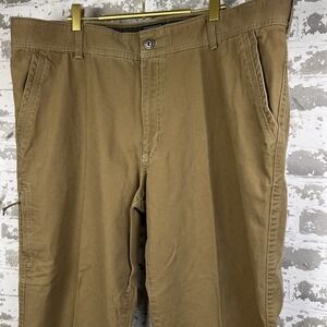 GH Bass & Co Maine Canvas Terrain Pants Rugged Cotton Cargo Khaki Brown 42X30